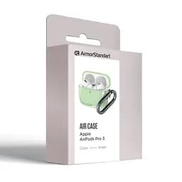 Чохол для навушників Apple AirPods Pro 3, зелений, Air, термополіуретан (TPU), протиударний, захист від подряпин, пилу і ударів, футляр з карабіном для кріплення, точні вирізи для доступу до роз"ємів, ArmorStandart (ARM88305) - мініатюра 3