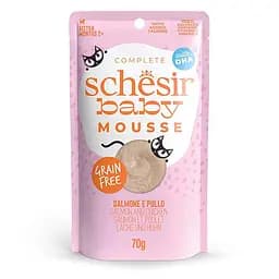 Консерва для котів Schesir Ваву Salmon and Chicken лосось з куркою натуральні, мус 70г