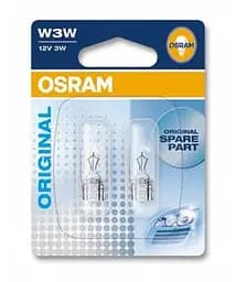 Комплект галогенових ламп OSRAM 2821-02B W3W 12V W2.1X9.5D 10X2 Blister