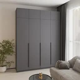 Шафа 4-дверна з антресоллю MebelStar Оскар ДСП BL-B, 4 додаткові полиці 200x52x260 см Антрацит (MBS-5100)