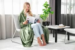 Плед Ardesto Flannel 160х200 см 100% поліестер зелений pbe0050438 - мініатюра 5