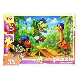 Дитячі м'які пазли "Динозаври на скейтах" Danko Toys S35-11-14, 35 елементів