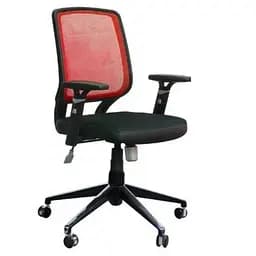 Кресло Онлайн Алюм сиденье Сеть черная/спинка Сеть красная