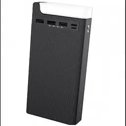 Повербанк зовнішній акумулятор Power bank із вбудованою лампою 30000mAh чорний HOCO J62