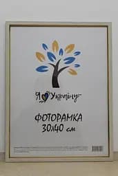 Фоторамка 30х40, світло-бежева із золотою вставкою, 1511-05148, СКЛО + КАРТОН                                                                                            