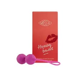 Вагинальные шарики рельефные Honeybuns Pretty Violet Miss V, розовые