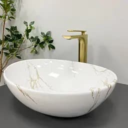 Умивальник VBI Parma stains glossy накладний VBI-011015, Мармур - мініатюра 3