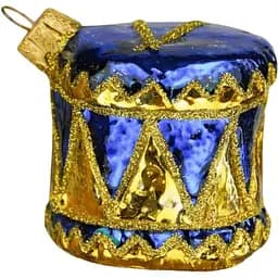 Ялинкова прикраса Санта Шоп Барабан синій скло (4820001180275)