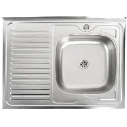 Кухонна мийка Рlatinum 8060 R з нержавіючої сталі 0.5 мм прямокутна 80x60 см сатин (000000592)