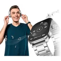 Розумний годинник з металевим ремінцем Xiaomi Amazfit Pop 3s Metal Black (Metallic Strap) чорний - мініатюра 7