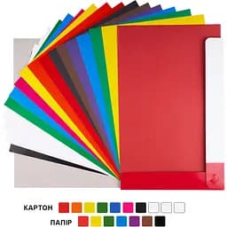 Набір кольорового картону та паперу 1Вересня Classic 17 аркушів А4 тека (954902) - мініатюра 2