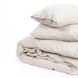Комплект постільної білизни MirSon Natural Linen Jasmine льон полуторний бежево-сірий (2200008269036) - мініатюра 2