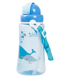 Поїльник-непроливайка Lindo Premium, з силіконовою соломинкою і ремінцем, 9 + міс., 360 мл, синій (А 41 син)