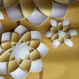 Вінілові наклейки на двері Золоті квіти 3Д ПВХ з квітковою ламінацією Бежевий 65х200 см Happy Pocket Z184573 - мініатюра 5