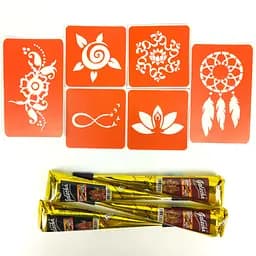 Набір хни з трафаретами для біо-тату №2 Fresh Tattoo henna-set-02 - мініатюра 3