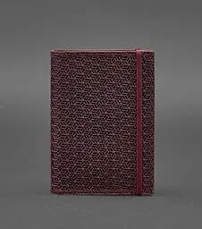 Кожаная обложка для паспорта 2.0 бордовая Карбон