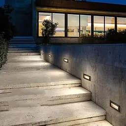 Світильник для сходів у чорному горизонтальному корпусі 202х57 мм | Line F | Арт. 10015