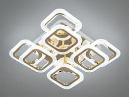 Люстра стельова LED Diasha HAS8060/4+4G, 110W, 3200K-6500K, золото, хай-тек стиль, пульт ДУ, для вітальні, спальні, кухні - мініатюра 4
