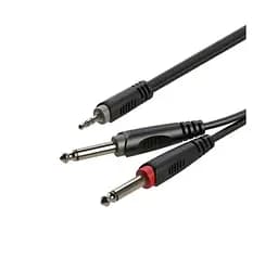 Готовый аудио кабель Mini-Jack 3,5 Stereo — 2xJack 6,3 mono Roxtone SAY-C130-L1 1м