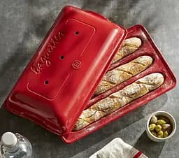 Форма  Emile Henry Specialized Cooking для випікання багета з кришкою 39х24 см червона (345506) - мініатюра 3