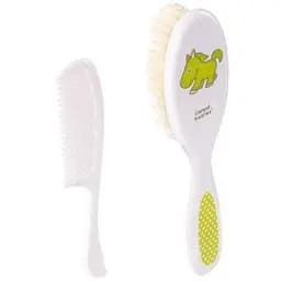 Щітка для волосся з гребінцем м'яка Tigres Canpol babies 2/417 Салатовий (2400536976011)