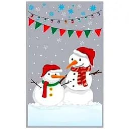 Пакет подарочный №42 Два снеговика фольгированный новогодний 20х35 см 100 шт.