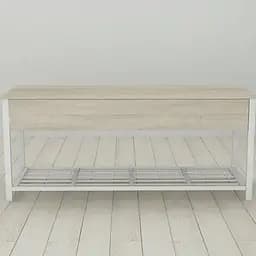 Банкетка с ящиком Ferrum-decor Дрейк 2 550x1200x400 металл Белый ДСП Сонома 16 мм (FRD-103076)