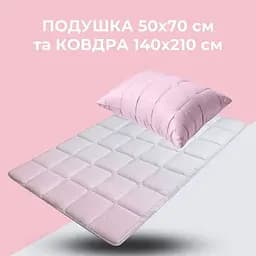 Набір  Ideia полуторний з штучного пуху WomenTime ковдра та подушка сірий тамаска для сну (8-36151) - мініатюра 4