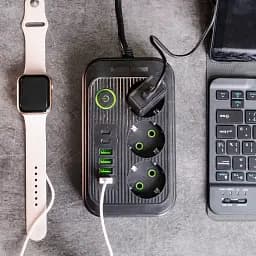 Мережевий фільтр-подовжувач Yiwu HP-5-22 LUXE F016U на 3 розетки 6 USB 4,75 метри чорний  - мініатюра 2