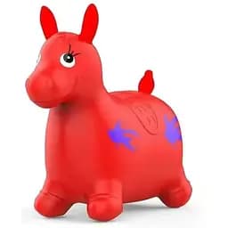Дитячий гумовий стрибун Metr+ Ослик MS 4163 Іграшка стрибунок для дітей від 12 місяців Червоний