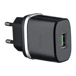 Сетевое зарядное устройство Hoco C12Q Smart QC3.0 charger (EU) Черный (Уценка)