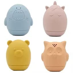 Набір силіконових іграшок бризкалок Cheeks для купання 4 шт. з харчового силікону багатофункціональний