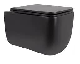 Унитаз подвесной Qtap Gemini Ultra Quiet, с сиденьем Slim Duroplast/Soft-close/Quick Release QT2533076EUQMB