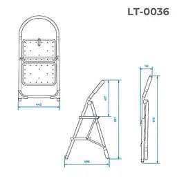 Драбина сталева Intertool висота до платформи 486 мм x 2 ступені 350 x 220 мм LT-0036 - мініатюра 7