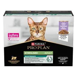 Влажный корм для взрослых стерилизованных кошек Purina Pro Plan кусочки в желе с индейкой 10 шт х 85 г