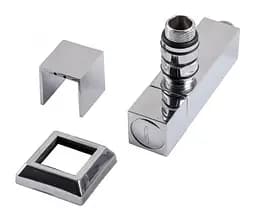Набір кутових кранів Solomon LUX 8888-CUBE 1/2" з американкою Chrome 30412 - мініатюра 3