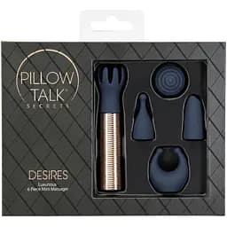 Вібромасажер Pillow Talk Secrets Desires 6-Piece Mini Massager Set - Navy