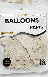 Надувні повітряні кулі HTOP 100 шт Party Balloons 30 см Товари для оформлення Дня народження Святкова атрибутика Слонова кістка - мініатюра 2