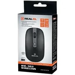 Компьютерная мышка Real-El RM-303 Wireless Black/Grey (EL123200021)