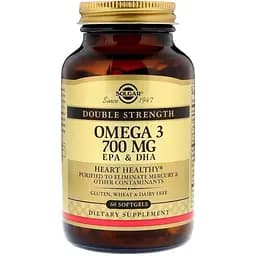 Риб'ячий жир Омега-3 Solgar Omega-3 EPA & DHA подвійна сила 700 мг 60 капсул