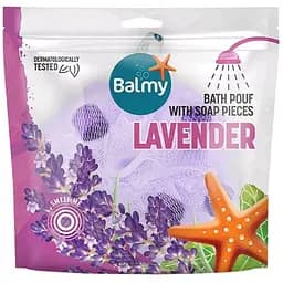 Банная мочалка Balmy с кусочками мыла лаванда (9679)
