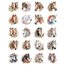 Набор временных татуировок "Лошади" Fresh Tattoo Horses-20-01 размер 6х6 см