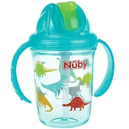 Поїльник Nuby з трубочкою-непроливайкою 240 мл бірюзовий (NV0414017aqua)