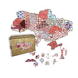 Пазл дерев'яний Україна Вишивана, А1, Картонна коробка 500+ елементів