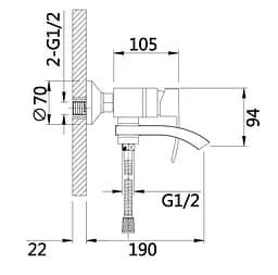 Змішувач для ванни Qtap Swan Cascada, Chrome/White (k35) з душовим гарнітуром QTSWA260CRW45569 - мініатюра 6