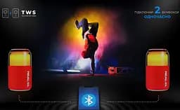 Портативна колонка REAL-EL X705 5W Bluetooth TWS, RGB, RED - мініатюра 11