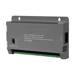 Блок живлення Kraft KRF-1216B (16CH) 200W, 16 каналів навантаження, 12V/1A на 1 канал, з регулятором напруги для компенсації довжини кабелю (43-00146)
