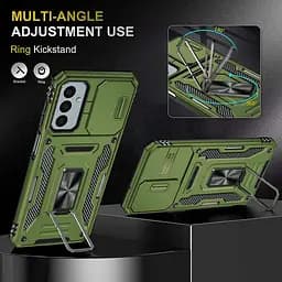 Ударостійкий чохол Camshield Army Ring для Samsung Galaxy A14 4G/5G Оливковий / Army Green - мініатюра 2
