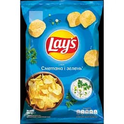 Чипси Lays зі смаком сметани і зелені 120 г + Чипси Lays з сіллю 120 г - мініатюра 2
