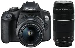 Зеркальный фотоаппарат Canon EOS 2000D kit (18-55 mm + 75-300 mm) black (2728C017)